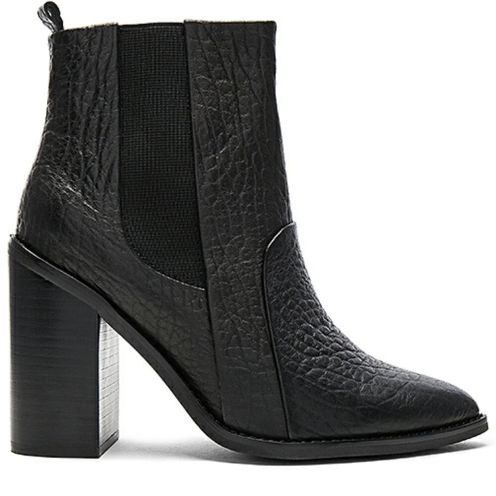 Revolve Sol Sana Elephant Leather black booties size US 10 EURO 40
